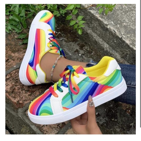 Vibrant Rainbow Women's Sneakers - Picture 6 of 6